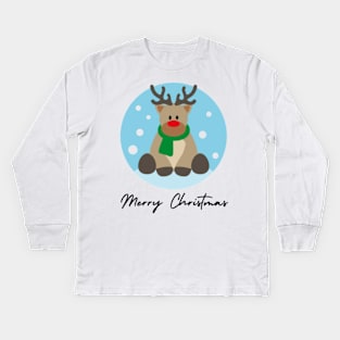 Rudolph The Red Nose Reindeer Christmas Shirt Kids Long Sleeve T-Shirt